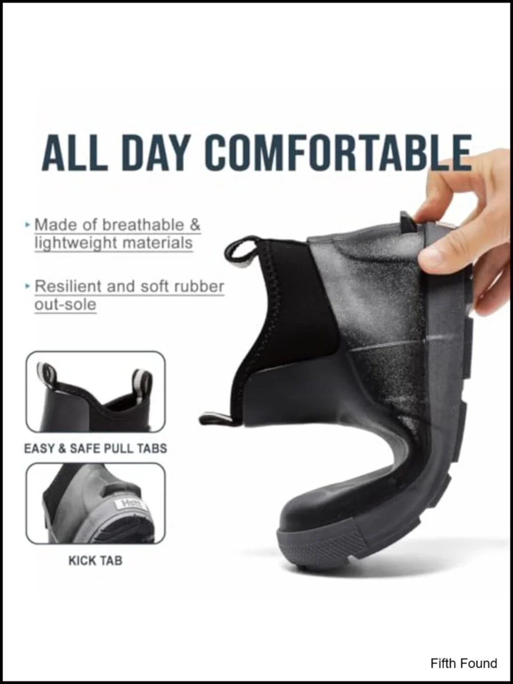 Waterproof Ankle Rain Boots with Anti-Slip Traction for Outdoor Work